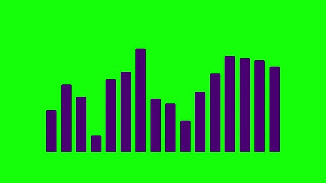 Audio Visualizer Bars Pulsing on Green Screen Background