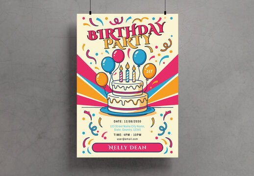 Birthday Party Poster Template