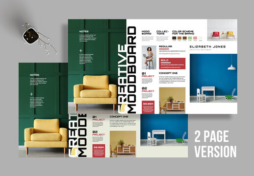 Creative Moodboard Template With Dark & Light Accents