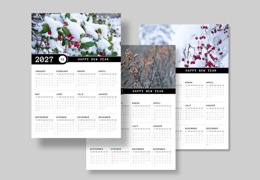 Multi Year Wall Calendar 2027 2028 2029 2030 with Seasonal Nature Photography