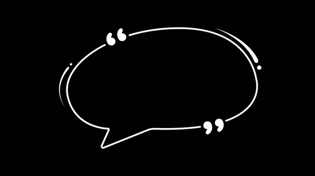 Quote Speech Bubble Outline on Transparent Background