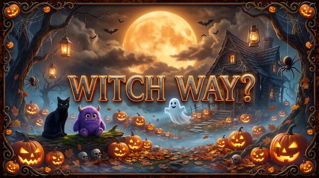 WITCH WAY HOROR HALLOWEEN THEME BACKGROUND