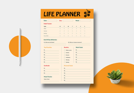 Life Planner Template Layout