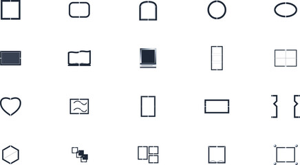 Fototapeta premium A comprehensive vector bundle set featuring various stencil frame and border shapes.