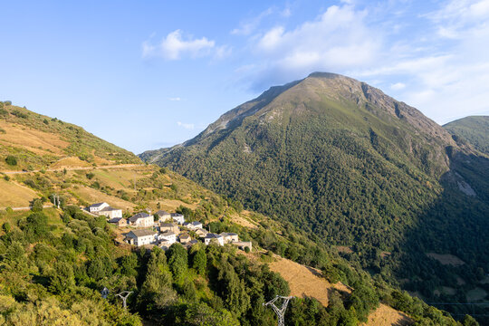 Landscape of the port of Leitariegos in Asturias, Spain, during the month of August 2026