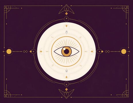 Mystical Eye Symbol with Geometric Ornaments