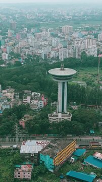 Aerial View of Zia Complex and Urban Area in Chattogram, Bangladesh