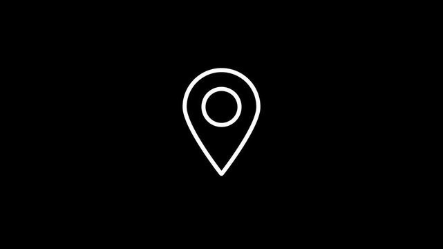 Map Pointer Location Icon Vector Illustration Animation, Minimal Navigation Symbol, 4K Stock Video Footage 4K