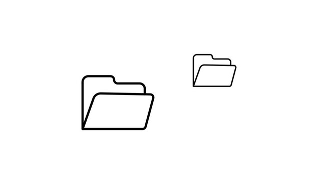 File Transfer Between Folders Icon Animation, Safe Digital Data Migration Concept, 4K Stock Video Footage HD4