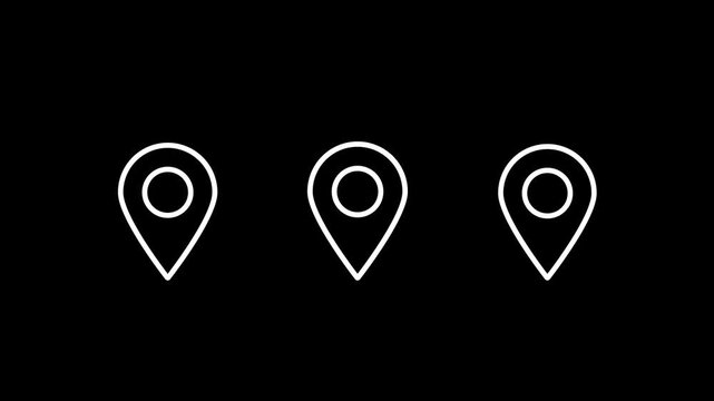Map Pointer Location Icon Vector Illustration Animation, Minimal Navigation Symbol, 4K Stock Video Footage 4K