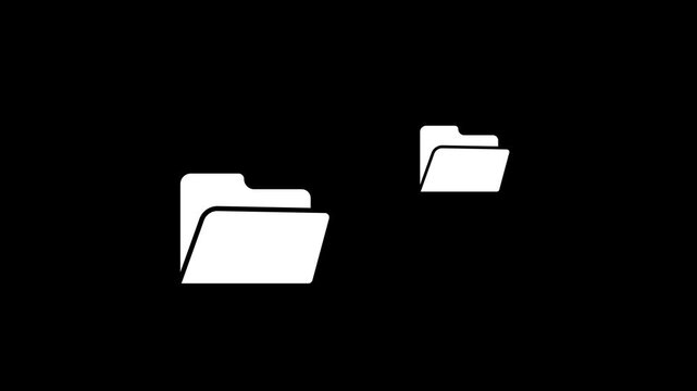 File Transfer Between Folders Icon Animation, Safe Digital Data Migration Concept, 4K Stock Video Footage HD4