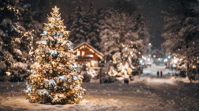 christmas tree in the night
