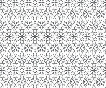 Hand drawn gray flower line art pattern with transparent grid background for creative overlay design work.