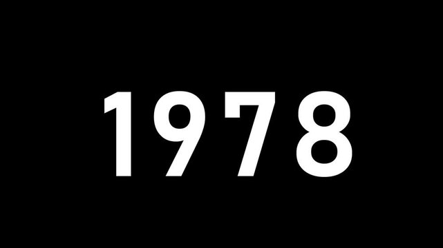 Fast time lapse speed timer showing years changing from 1930 to 2001 on dark background representing historical progress future transition decades passing rapid chronology visual animation and time.