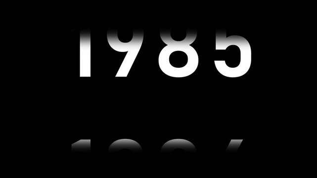 Fast time lapse speed timer showing years changing from 1930 to 2012 on dark background representing historical progress future transition decades passing rapid chronology visual animation and time 4k