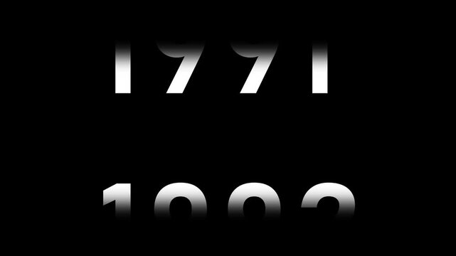 Fast time lapse speed timer showing years changing from 1930 to 2021 on dark background representing historical progress future transition decades passing rapid chronology visual animation and time 4k