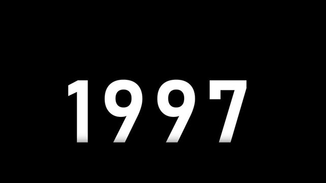 Fast time lapse speed timer showing years changing from 1930 to 2029 on dark background representing historical progress future transition decades passing rapid chronology visual animation and time.