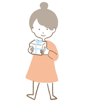 プレゼントをもらって喜んでいる女の子1