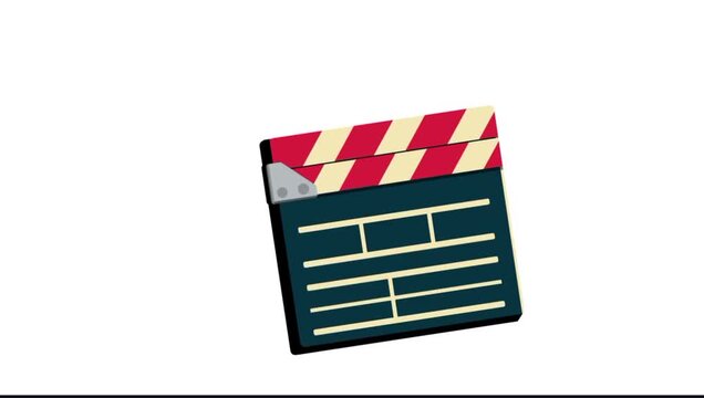 Clapperboard Animation Frame Vector Illustration on White Background  