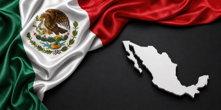 Flag of mexico with mexican flag for independence day celebration.