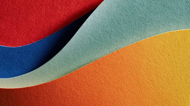 Vibrant recycled paper texture close-up with smooth gradient waves for eco-friendly packaging design