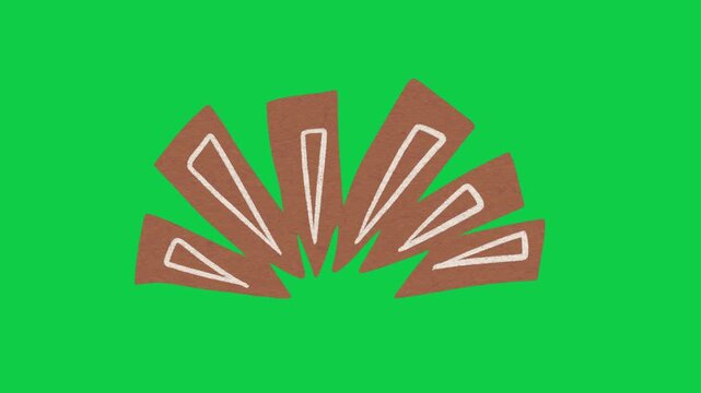 Hand Drawn Paper Cutout Sunburst Animation Green Screen