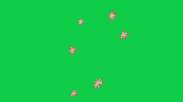 Hand Drawn Paper Texture Twinkling Stars Animation Green Screen