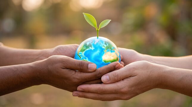 COP31 Climate Conference Global Cooperation with Glowing Earth and Green Leaf