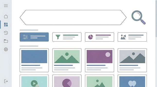 Modern software interface dashboard layout mockup on screen.