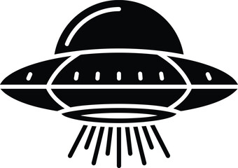 Ufo flying saucer icon, alien spacecraft symbol, vector illustration of unidentified flying object © creativesabbir