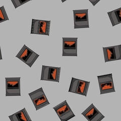 Fototapeta premium seamless pattern chimney fireplace cartoon. chimney fireplace sign vector