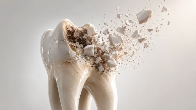 Tooth Cavity Breaking into Debris