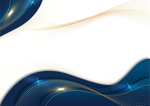 elegant golden corporate certificate background with a modern blue and gold wave layout