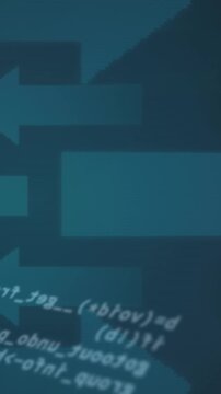 Animation of data recording over blue arrows pointing in opposite directions