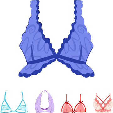 Lingerie collection presenting an assortment of delicate bras and bralettes, displaying diverse styles and colors, perfect for themes of fashion, comfort, and femininity
