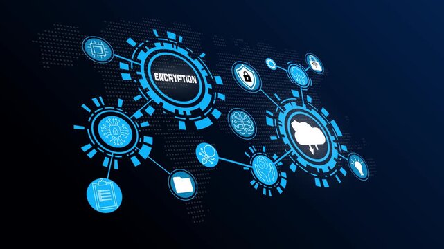 Digital Encryption Process Securing Sensitive Business Data During Online Transfer.