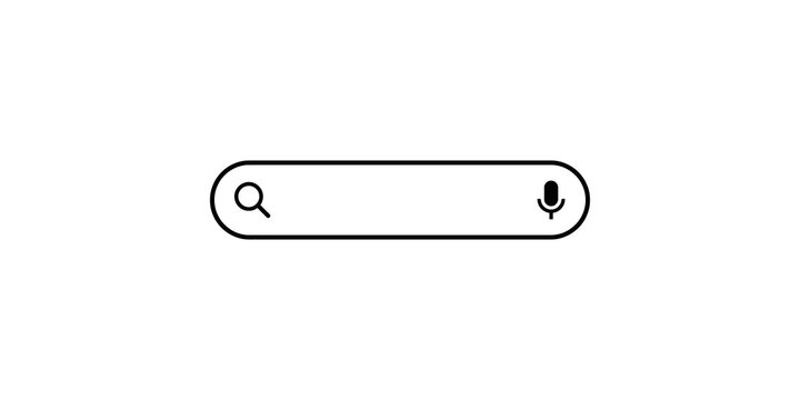 Search bar vector illustration with search icon and microphone icon design for website and app interface.