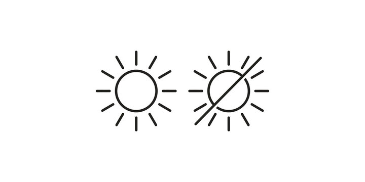 Sun light intensity icon with bright and no sun light variations vector illustration.