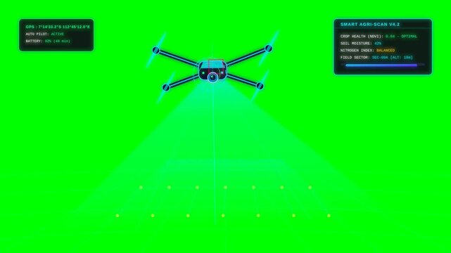 Animasi Dron Pertanian Presisi 4K Motion Graphic Animation | Seamless Loop