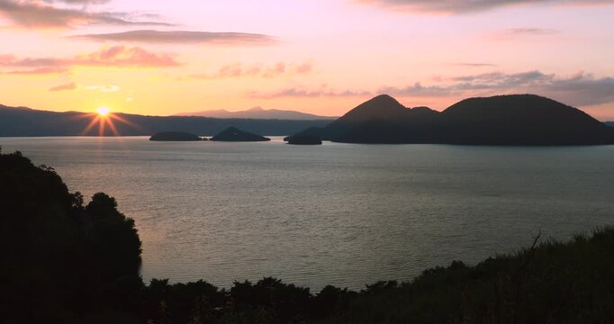 洞爺湖の夕日