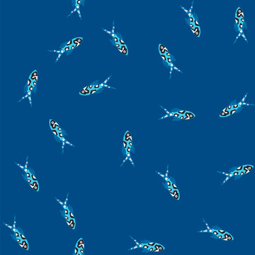 pattern tetra decorative fish cartoon. cichlid discus, koi molly, platy swordtail tetra decorative fish sign. seamless vector illustration