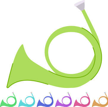 trumpet post horn cartoon. signal signal, signal signal, signal signal trumpet post horn sign vector