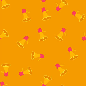 pattern shout megaphone cartoon. alert speak, sound message, warning public shout megaphone sign. seamless vector illustration