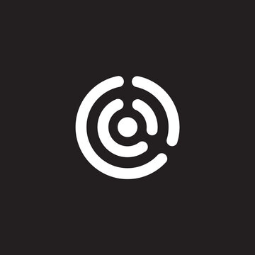 letter C with signal communication logo vector illustration template design.