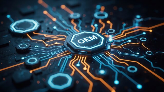 Modern OEM circuit board technology concept