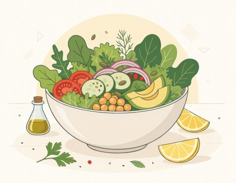 Fresh vegetable salad