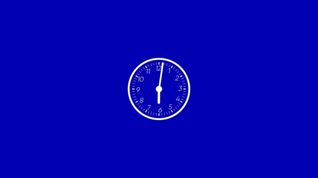 Wall clock on a blue background 18:05 TimeLapse
