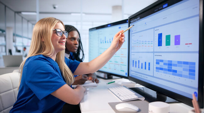 Young African Woman Analyzing Medical Billing Data