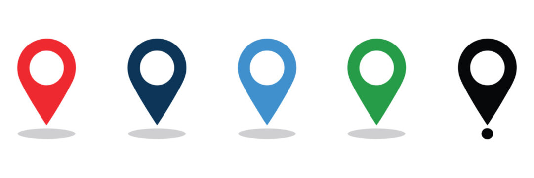 Map dot icons in different colors and shapes for location marking, navigation, mapping, positioning, and geographic interfaces.
