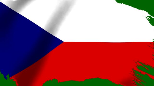 National flag of the Czech Republic with artistic brush stroke edges effect